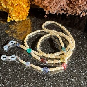 Beaded Eyeglass Chain with Multicolor Accents